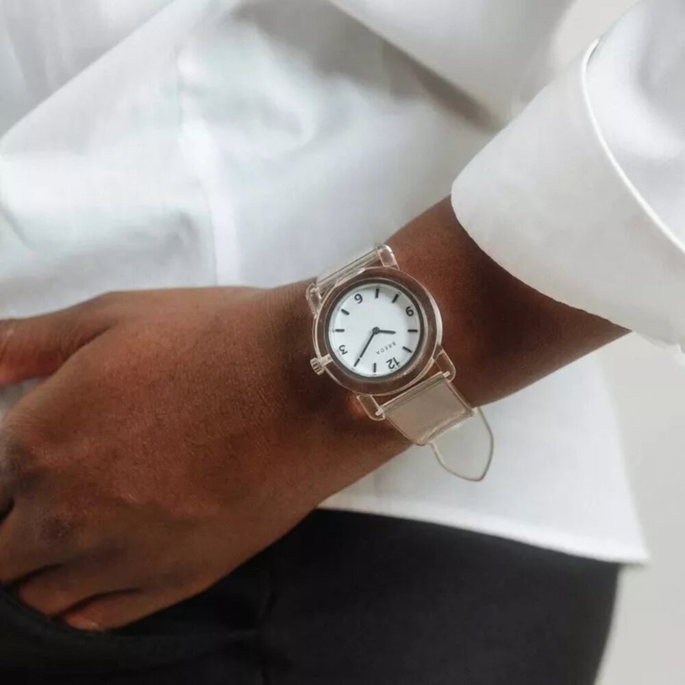NWT Breda PLAY Crystal Clear Recycled Plastic Watch | Unisex